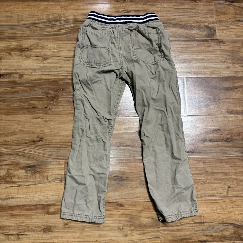Carter's Kids Boys Sz 6 Brown Khakis Pull On‎ Pants Functioning Drawstring